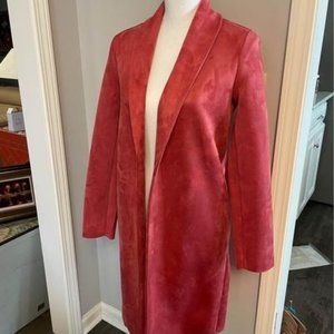 NWT TAHARI Coral Ultra Suede Long Jacket - Sz Small